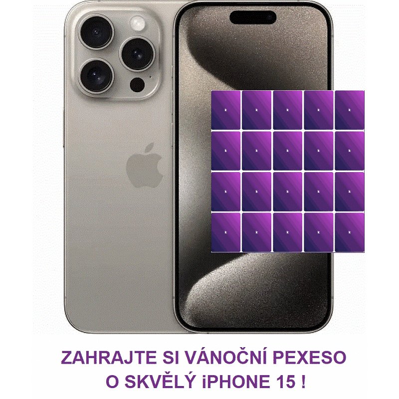 iPhone 15 PRO 256GB přírodní titan v hodnotě 20 990,-